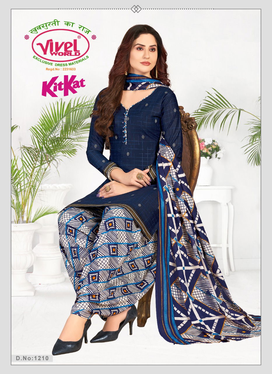 Vivel Kitkat Casual Daily Wear Cotton Printed Dress Material Collection